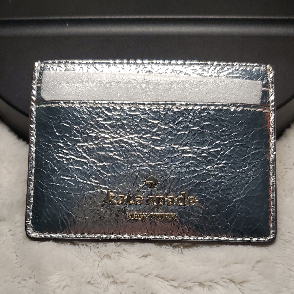 Kate Spade Metallic Silver Card Holder